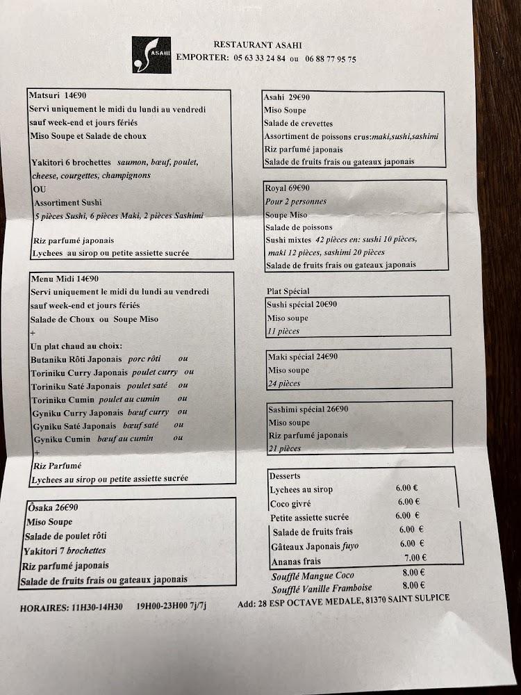 Asahi - Menu Image 1